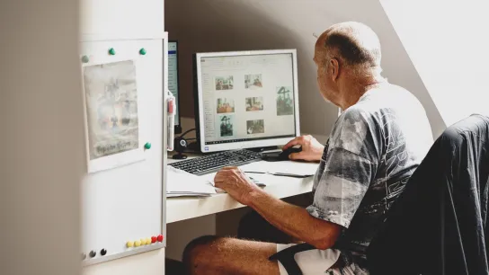 © PROMENZ/dragan_dok Eine Person sitzt vor einem Computer.